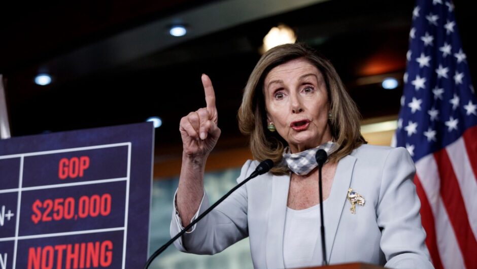 Some Democrats are urging Nancy Pelosi to accept the White House’s $1.8 trillion stimulus offer. But Senate Republicans pose a big obstacle to a coronavirus relief deal.
