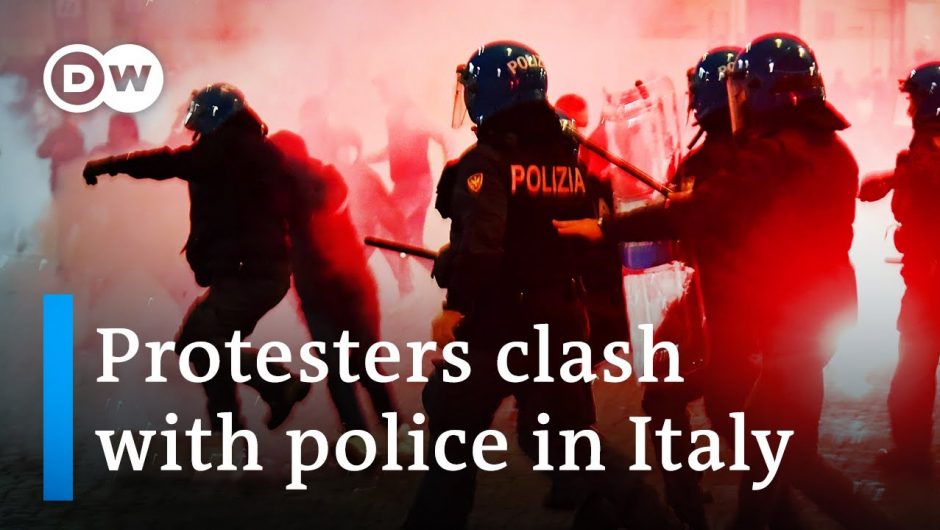 Violent protests erupt in Italy over coronavirus restrictions | DW News